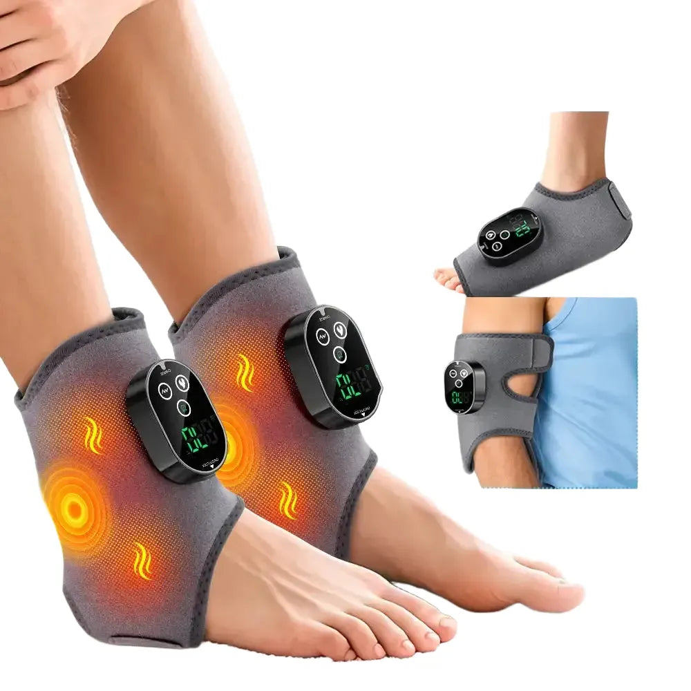 3-in-1 Electric Heated Ankle Guard Massager for Right Left Foot Hand Cordless Ankle Wrist Brace Vibration Massage Wristband