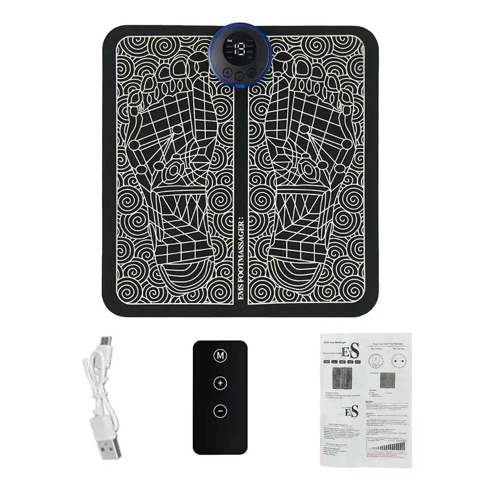 Electric Foot Massager Pad Neck Massage Set Portable Home Fatigue Relief Muscle Vibration Massage Pad Back Neck Massager