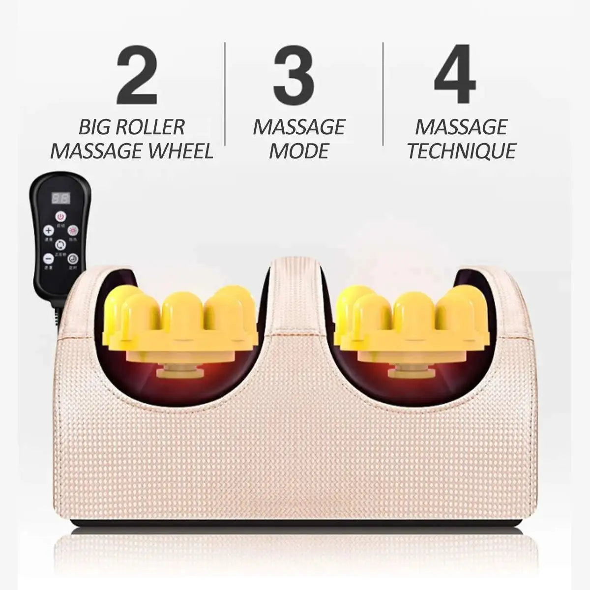 Super Big Electric Foot Leg Massager Deep Tissue Shiatsu Kneading Relax Heated Roller Calf Relieve Stress Care Foot Machine Tool