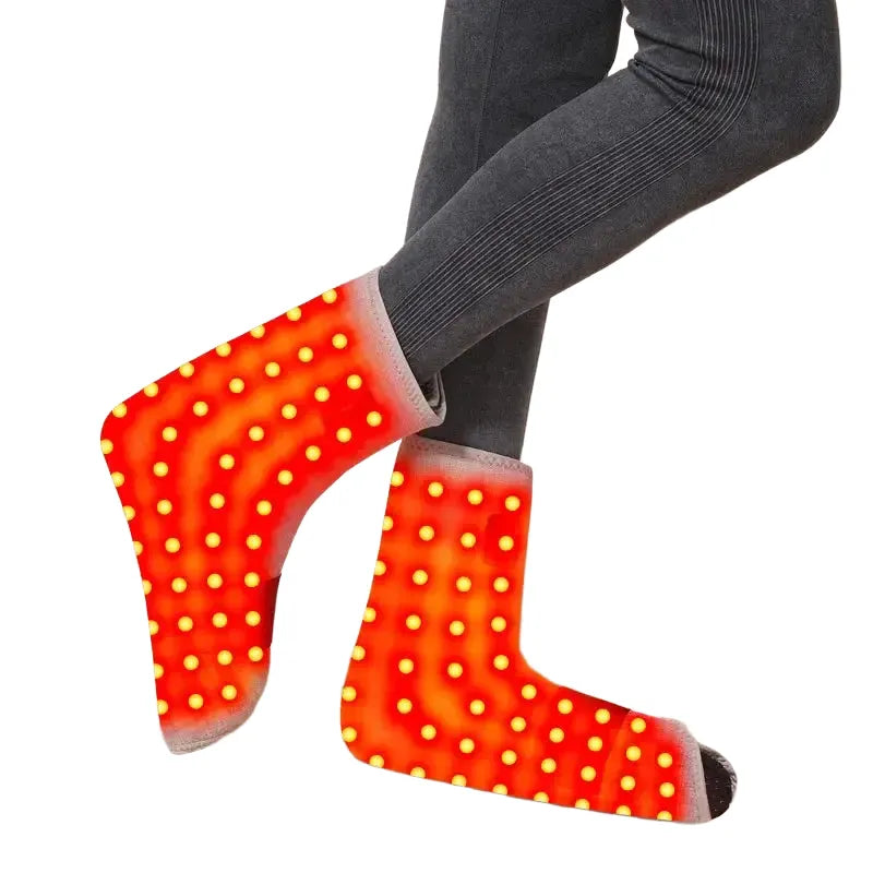 660Nm Red Light Heat Foot Wrap 144 Led Vibration Massage Relief Pain Ankle Comfort Sports Recovery Home Relax Wellness Protector