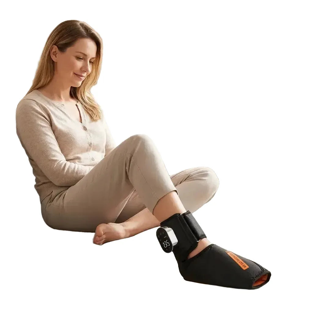 Foot Massager with Heat Vibration Airbag Kneading Wireless Rechargeable Ankle Wrap Support Brace Home Office Gift for Women Men