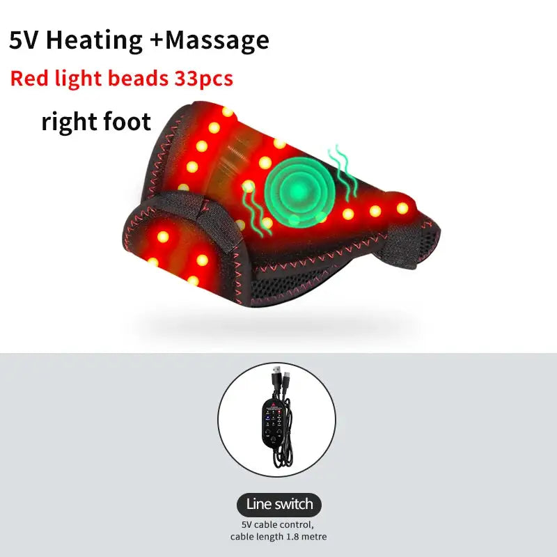 660nm Red Light Heating Toe Wrap Vibration Massager Warm Cover Instep Post Workout Relax Home Leisure Relieve Fatigue