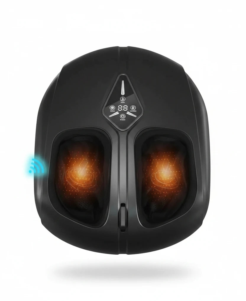 Electric Foot Massager with Heat Airbag Compression Relief for Tired Muscles Plantar Deep Kneading Shiatsu Feet Massage Machine