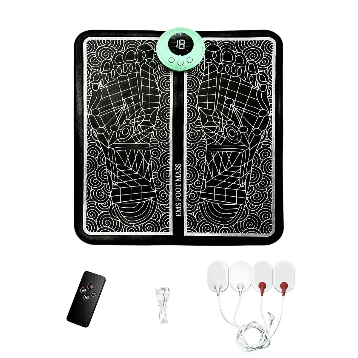 19Level EMS Foot Massager Pad Acupoints Massage Electric Muscle Stimulation Improve Blood Circulation Relief Pain Relax Feet