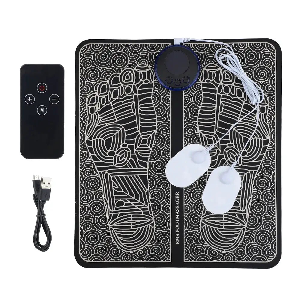 Smart EMS Massage Pad with RF Remote Improve Blood Circulation Leg Shaping Microcurrent Pulse Foot Massager Mat Acupoint