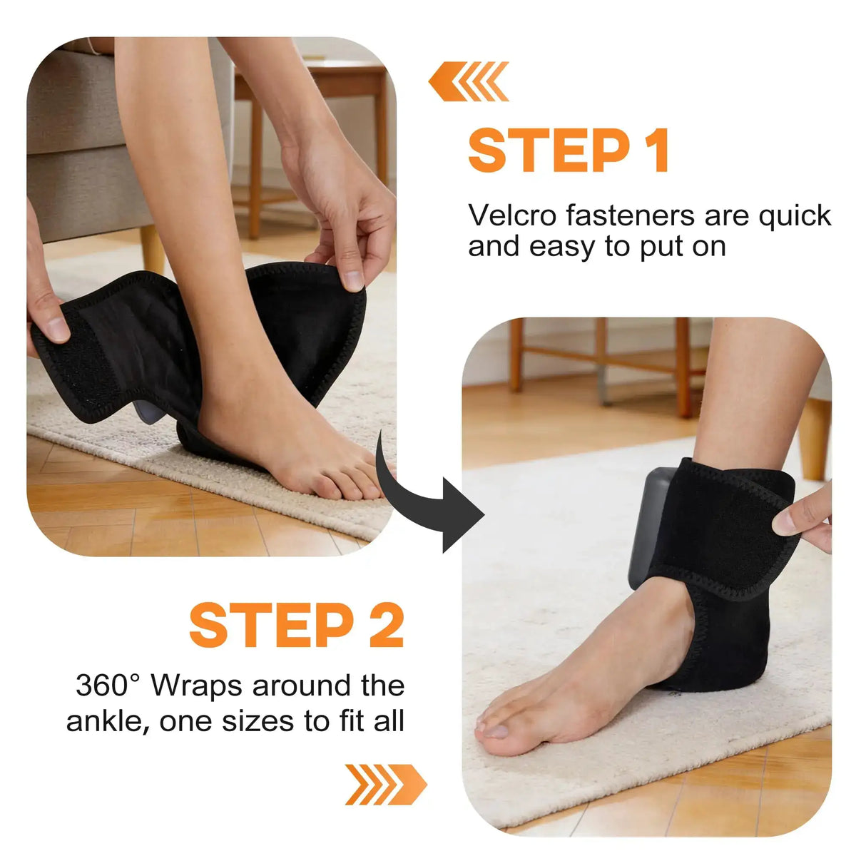 Cordless Foot Ankle Massager with Heat Vibration Heating Pad for Feet Pain Relief Led Touch Screen Ankle Brace Wraps SupportBelt