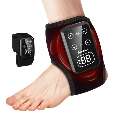 Cordless Foot Ankle Massager with Heat Vibration Heating Pad for Feet Pain Relief Led Touch Screen Ankle Brace Wraps SupportBelt