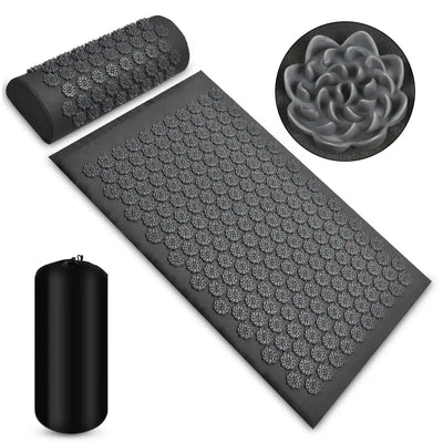 3Pcs Yoga Acupressure Mat and Pillow Set Acupuncture Long Massage Cushion Neck Back Feet Massager Relieve Stress Pain Massager