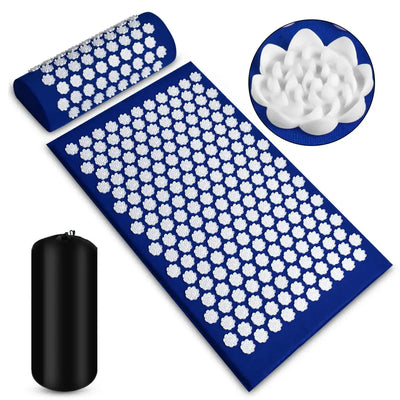 3Pcs Yoga Acupressure Mat and Pillow Set Acupuncture Long Massage Cushion Neck Back Feet Massager Relieve Stress Pain Massager