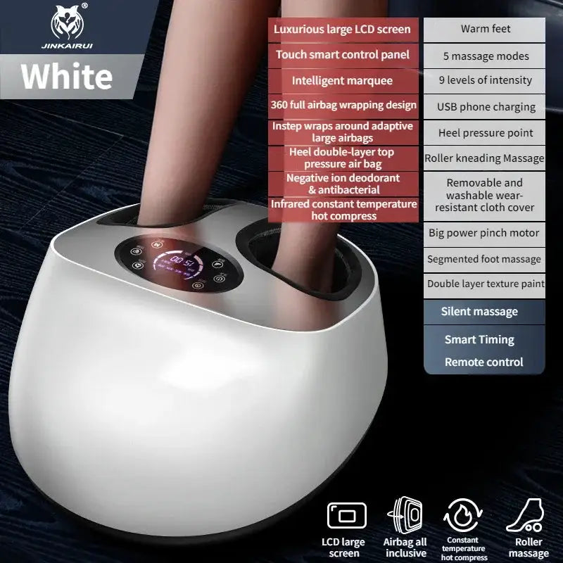 Smart Airbag Foot Massager with Remote Control Heated Pneumatic Stretching Wrap Balance Well Being