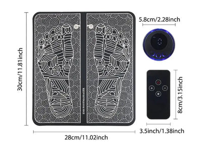 EMS Electric Foot Massager Pad Portable Rechargeable 19 Levels 8 Modes Muscle Stimulator for Pain Relief Blood Circulation Home Office Travel