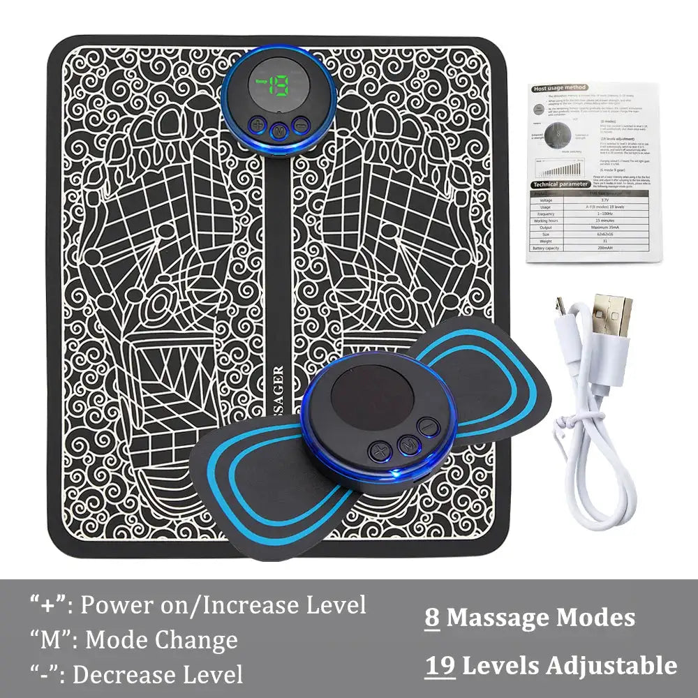 EMS Foot Massager Mat Electric TENS Feet Massager Pad Foldable Massage Mat Muscle Stimulation Fisioterapia Terapia Fisica Salud
