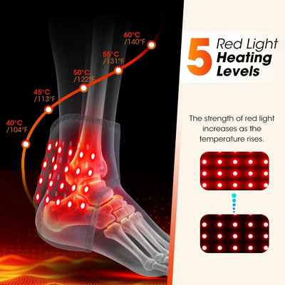 NEW Electric Foot Massager Heated Vibration infrared Cordless Ankle Wrap Portable Leg Care Relaxation Pad For Home Office Seniors