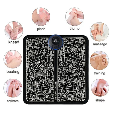 Electric Foot Massager Pad Neck Massage Set Portable Home Fatigue Relief Muscle Vibration Massage Pad Back Neck Massager