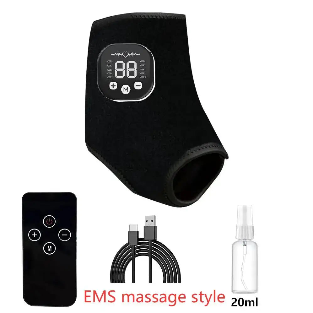 12 modes and 36 gears Heated Ankle Foot Massager - Rechargeable EMS Muscle Stimulator With Red Light For Deep Pain Relief