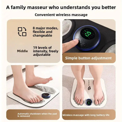 Smart 3D Foot Massage Pad Feet Massager Improve Blood Circulation Foot Massager Relax Muscles Slim Legs Rechargeable Foot Pad