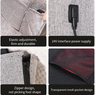 Full-Wrap Heated Leg Foot Support Winter Warmer Red Light Foot Massage Muscle Relaxation Anti-fatigue Relief Pain