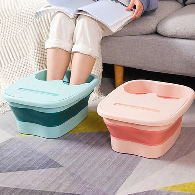 Portable Footbath Massage Bucket Easy To Store Foot Soaking Bath Tub Folding Basin for Relaxing and Pain Relief