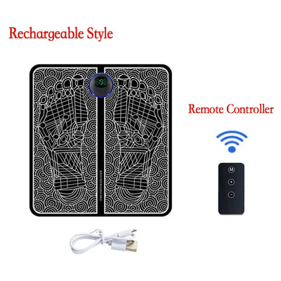 Electric EMS Foot Massager Pad Portable EMS Muscle Stimulation Massage Mat Relief Pain Relax Feet Slimming Shaping