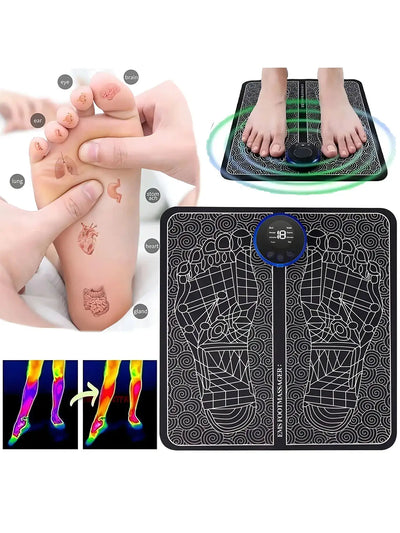 2026 Foot Massager for Relaxation, Automatic Pulse Foot Massage Pad with Heat, Soothing Foot Care Mat for Home Use
