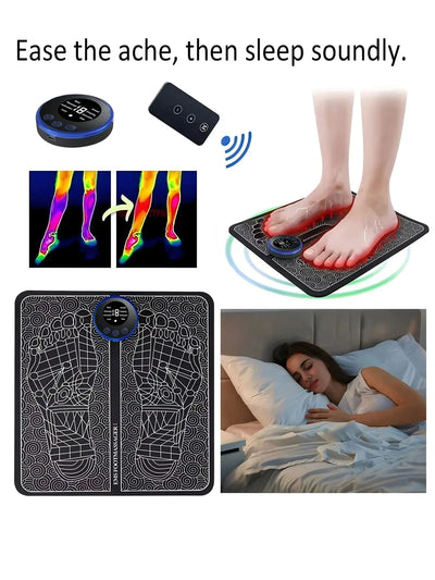 2026 Foot Massager for Relaxation, Automatic Pulse Foot Massage Pad with Heat, Soothing Foot Care Mat for Home Use