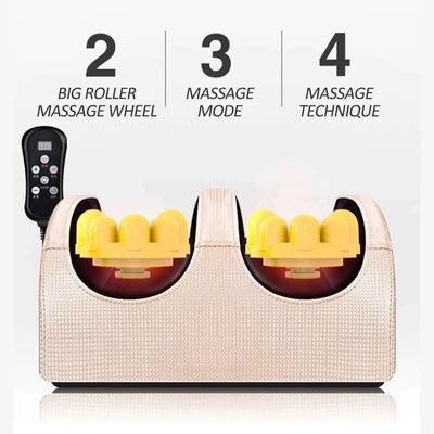 Super Big Electric Foot Leg Massager Deep Tissue Shiatsu Kneading Relax Heated Roller Calf Relieve Stress Care Foot Machine Tool