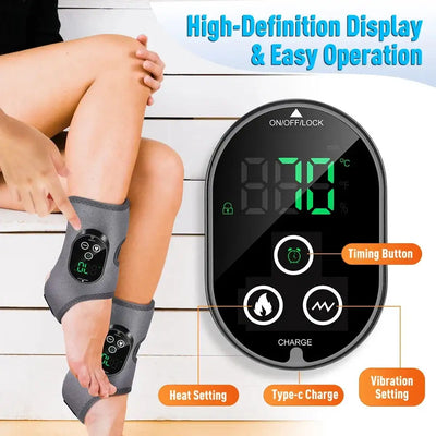 Heated Foot and Ankle Massager 6 Heat Levels 3 Vibration Modes Warm Sole Wrap 3000mAh Cordless Rechargeable
