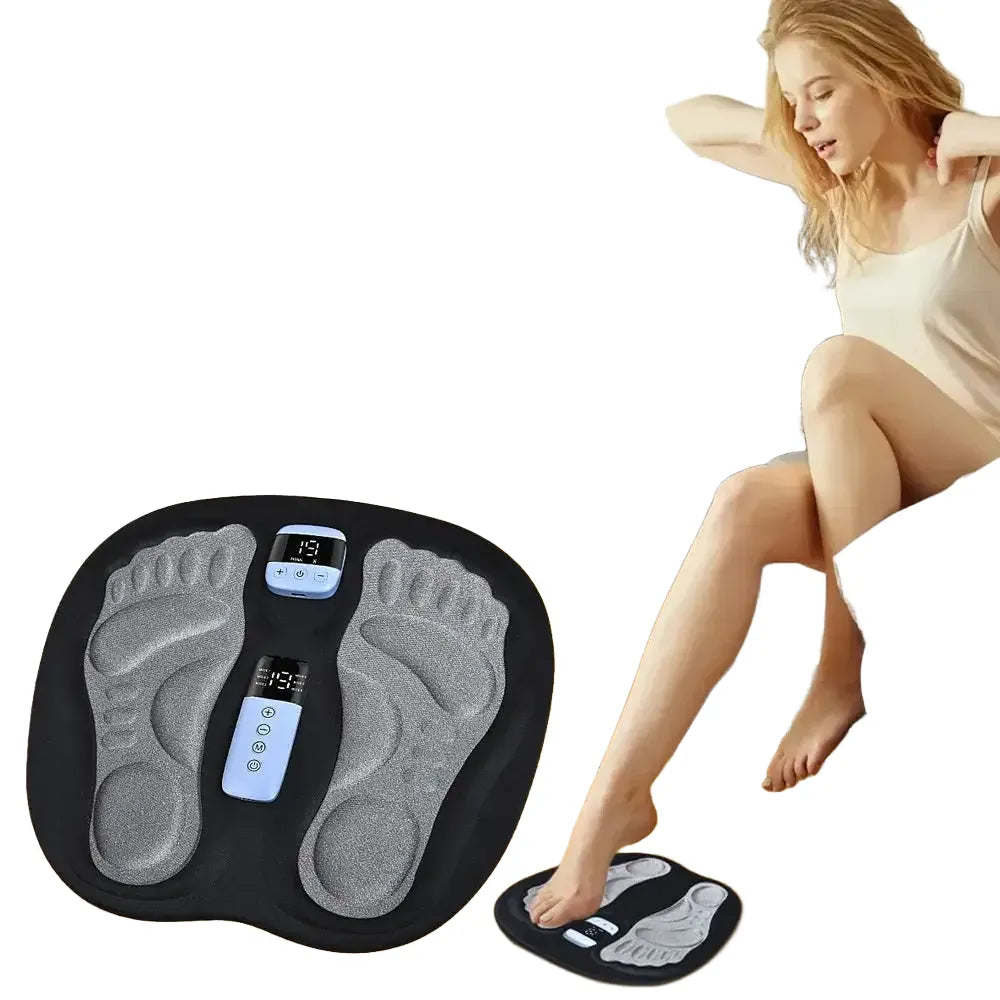 EMS Foot Massager LCD Display 8 Modes 19 Intensities Foot Massagers for Pain Relief Improve Circulation Relax Foot Feet Massager