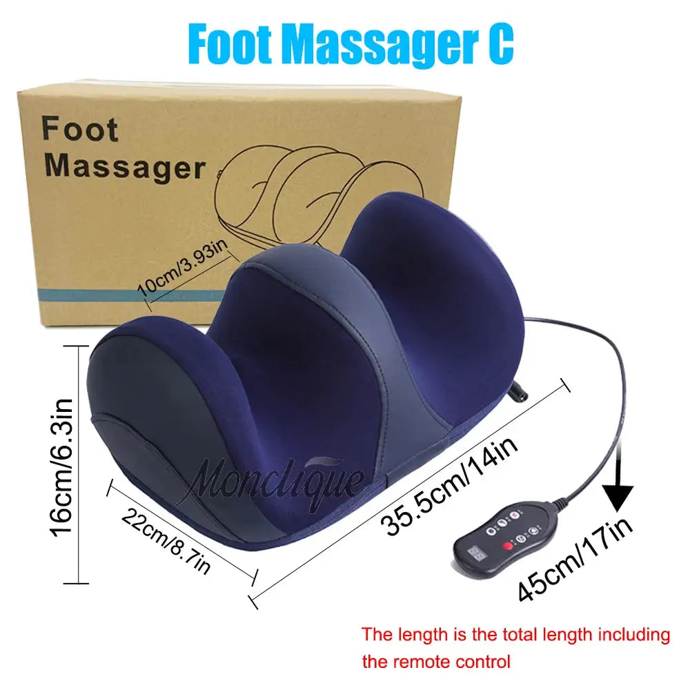 Super Big Electric Foot Leg Massager Deep Tissue Shiatsu Kneading Relax Heated Roller Calf Relieve Stress Care Foot Machine Tool