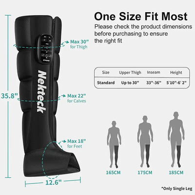 Nekteck 1 Pcs Air Pressure Leg Massager Cordless Foot Massage Boots Kneading Squeeze Deep Relaxation Calf with Storage Bag
