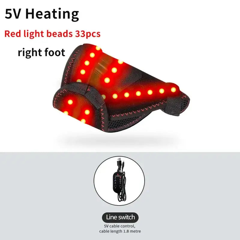 660nm Red Light Heating Toe Wrap Vibration Massager Warm Cover Instep Post Workout Relax Home Leisure Relieve Fatigue