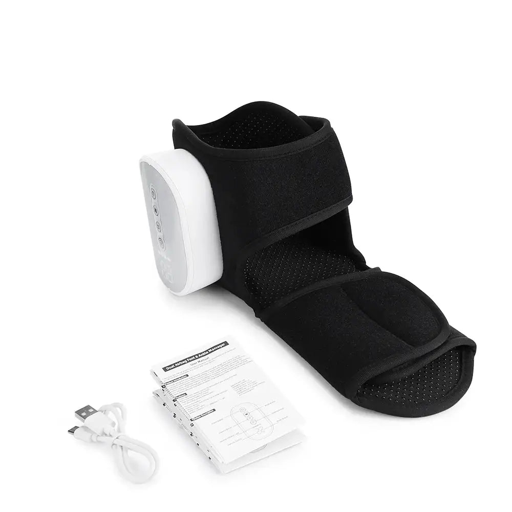 Foot Massager with Heat 3 Modes 4 Levels, Cordless Air Compression Foot and Ankle Massager 3000mAh USB for Home Office Relax