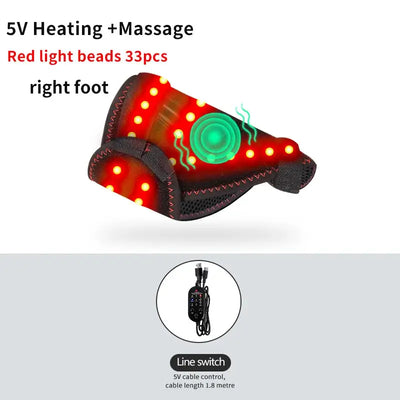 660nm Red Light Heating Toe Wrap Vibration Massager Warm Cover Instep Post Workout Relax Home Leisure Relieve Fatigue