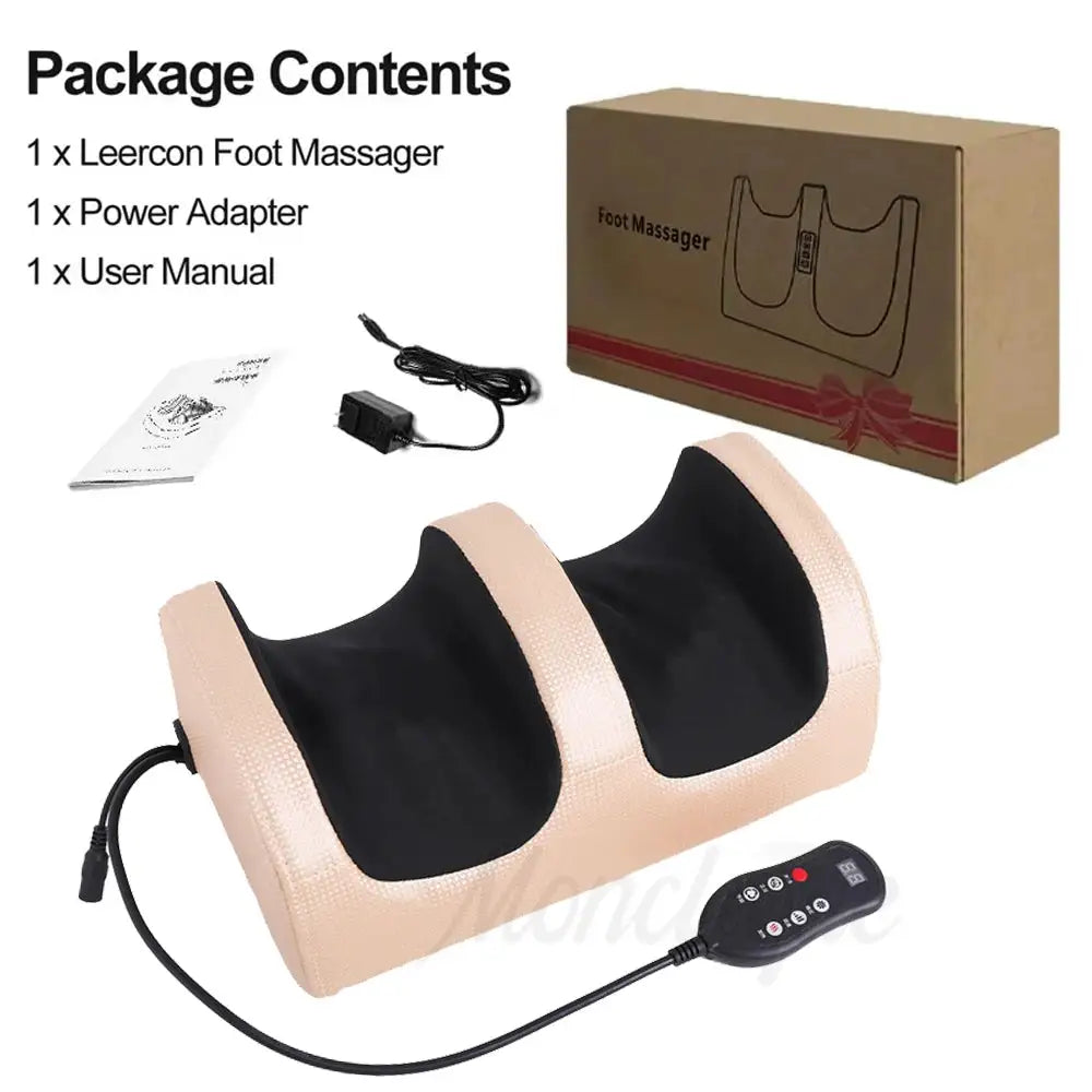 Super Big Electric Foot Leg Massager Deep Tissue Shiatsu Kneading Relax Heated Roller Calf Relieve Stress Care Foot Machine Tool
