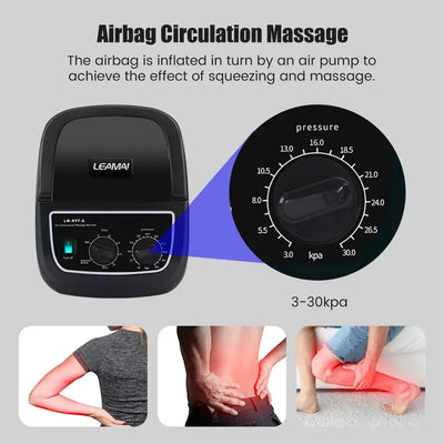 Electric Leg Compression Massager Air Wave Pressure Massage Vibration Leg Arm Waist Foot Massage Tool Pneumatic Air-Wrap Relax