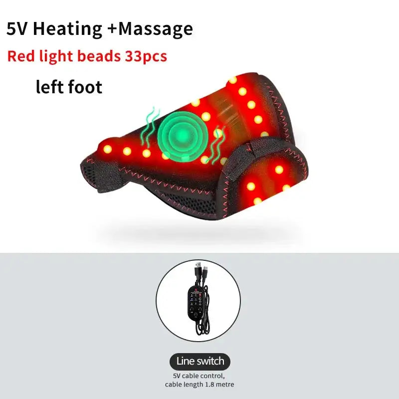 660nm Red Light Heating Toe Wrap Vibration Massager Warm Cover Instep Post Workout Relax Home Leisure Relieve Fatigue
