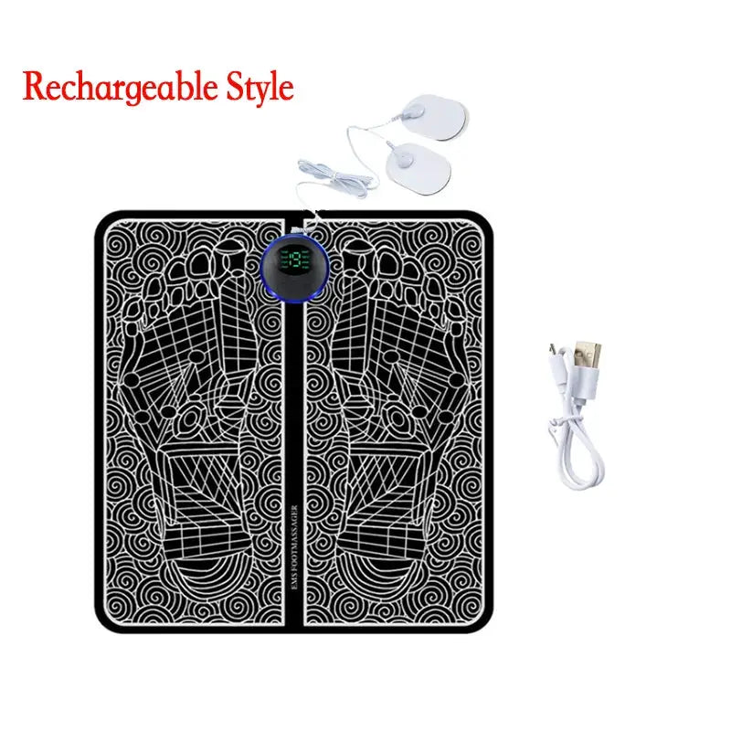 Electric EMS Foot Massager With Gel Pad Portable EMS Muscle Stimulation Massage Mat Improve Blood Circulation Relief Pain Relax