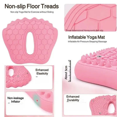 Multi-Function Magnetic Stone Foot Mat, New Non-Slip Inflatable Foot Stepper, Acupoint Massage Mat, Ideal for Home Foot Care Use