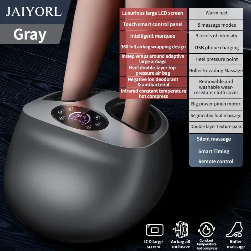 Electric Foot Massage Machine Fully Automatic Shiatsu Kneading Heating Household Negative Ion Airbag Fully Wrapped Foot Massager