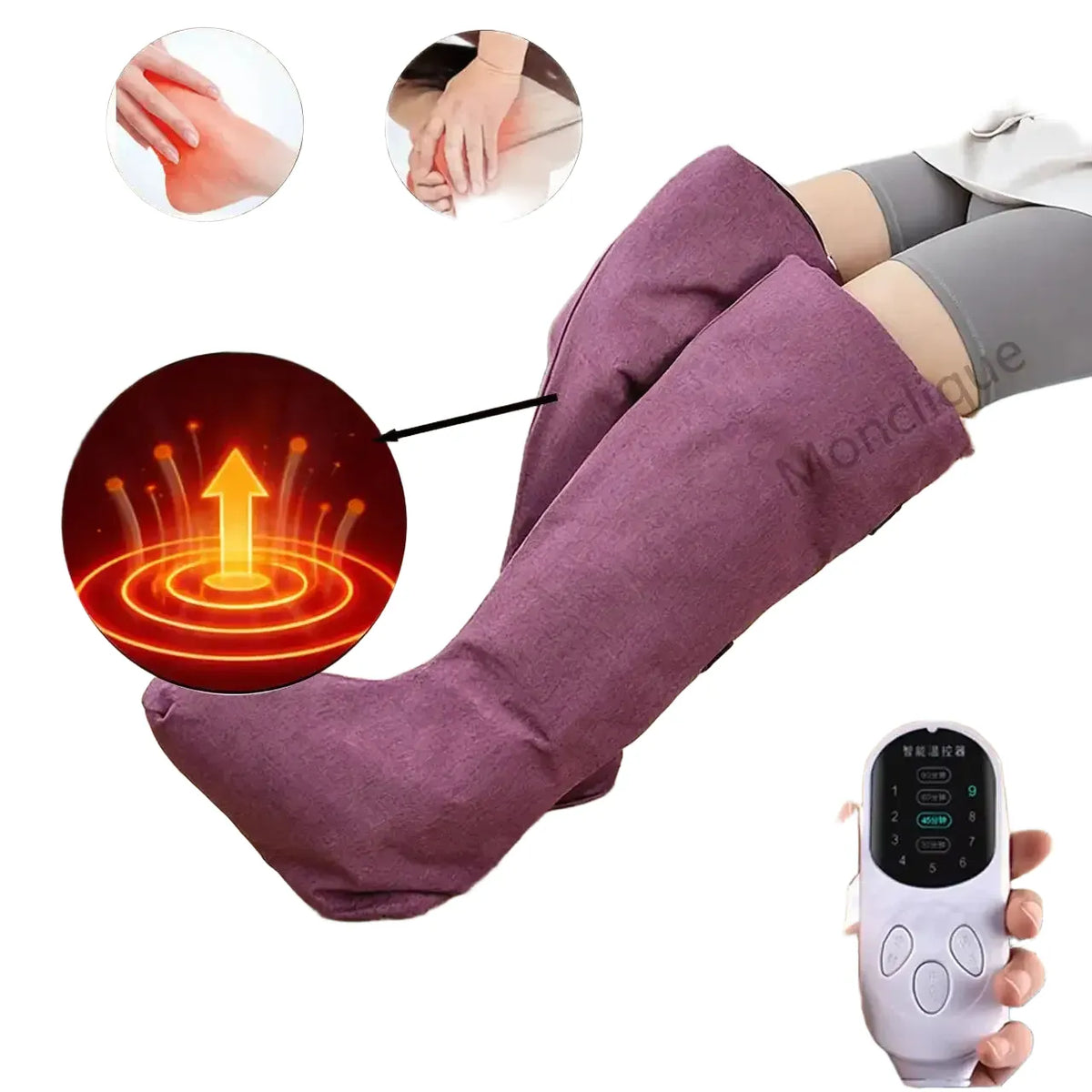Electric Foot Moxibustion Boots Wormwood Hot Compress Legs Keep Warm Joint Massage Relaxation Muscles Helps Sleep Foot Massager