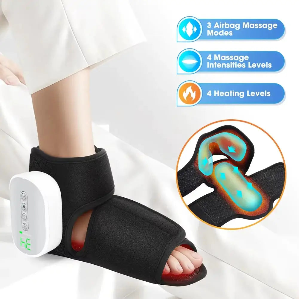 New Wireless Air Pressure Ankle Massager Electric Heating Vibration Massage Airbag Compression Foot Ankle Muscle Relaxation Care