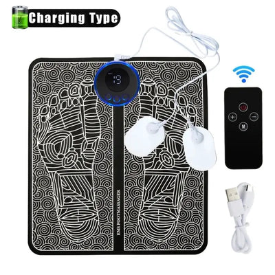 Rechargeable Electric Foot Massager Pad Electrostimulator Massage Mat EMS Muscle Massager Relax Feet Massage Fitness Massager