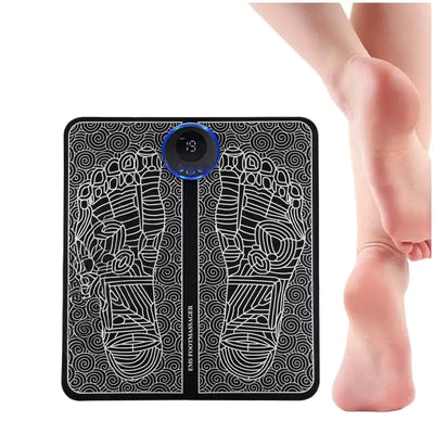 EMS Electric Foot Massager Pad Portable Rechargeable 19 Levels 8 Modes Muscle Stimulator for Pain Relief Blood Circulation Home Office Travel
