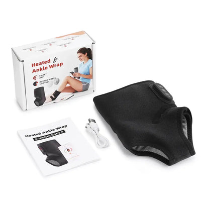 Ankle Massager with Heat, Cordless Vibrating Foot Massage Wrap, App and Button Control, 3000mAh Rechargeable, Unisex Gift