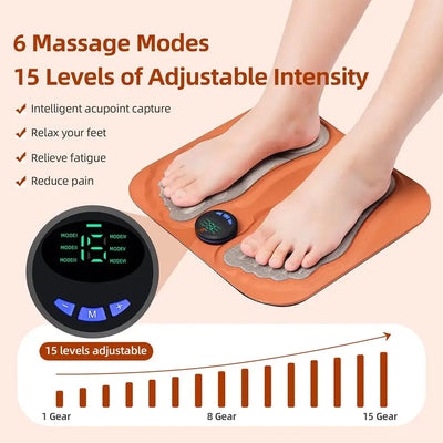 Smart 3D Foot Massage Pad 15 Levels Intensity Feet Massager Acupoint Foot Massager Relax Feet Muscles Slim Legs Foot Pad