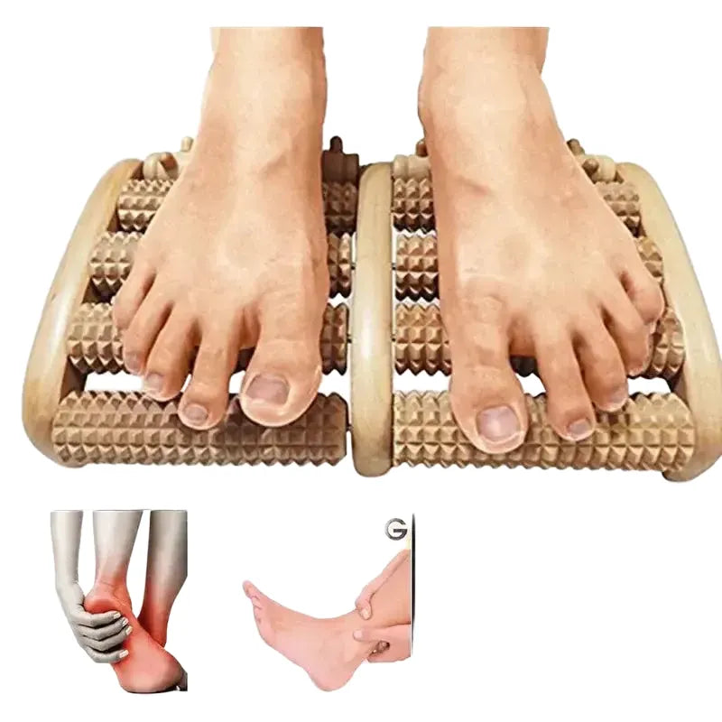 Massage Reflexology Natural Wooden Foot Roller Wood Care Relax Relief Massager Spa Gift Anti Cellulite Foot Massager Care