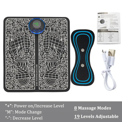 EMS Foot Massager Mat Electric TENS Feet Massager Pad Foldable Massage Mat Muscle Stimulation Fisioterapia Terapia Fisica Salud