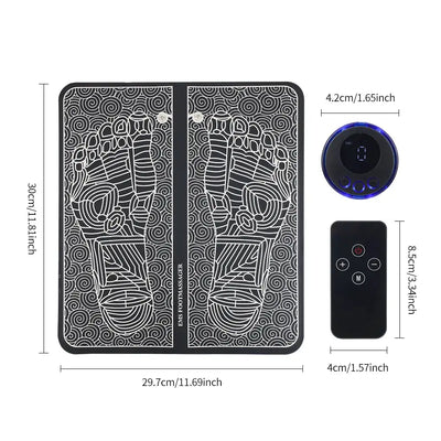 Smart EMS Massage Pad with RF Remote Improve Blood Circulation Leg Shaping Microcurrent Pulse Foot Massager Mat Acupoint
