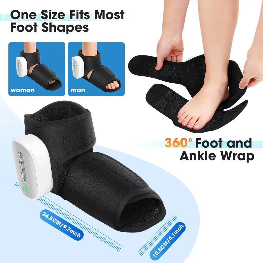 Heated Ankle Foot Massager with Air Compression 4 Intensity Levels And 4 Heating for Deep Foot Muscle Relaxation