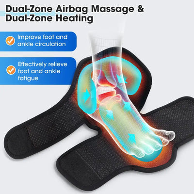 Heated Ankle Foot Massager with Air Compression 4 Intensity Levels And 4 Heating for Deep Foot Muscle Relaxation